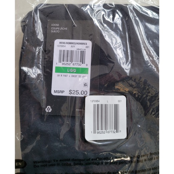 Under Armour Men's UA Fast Left Chest Short Sleeve T-Shirt Tee L Black Cotton - Picture 3 of 8